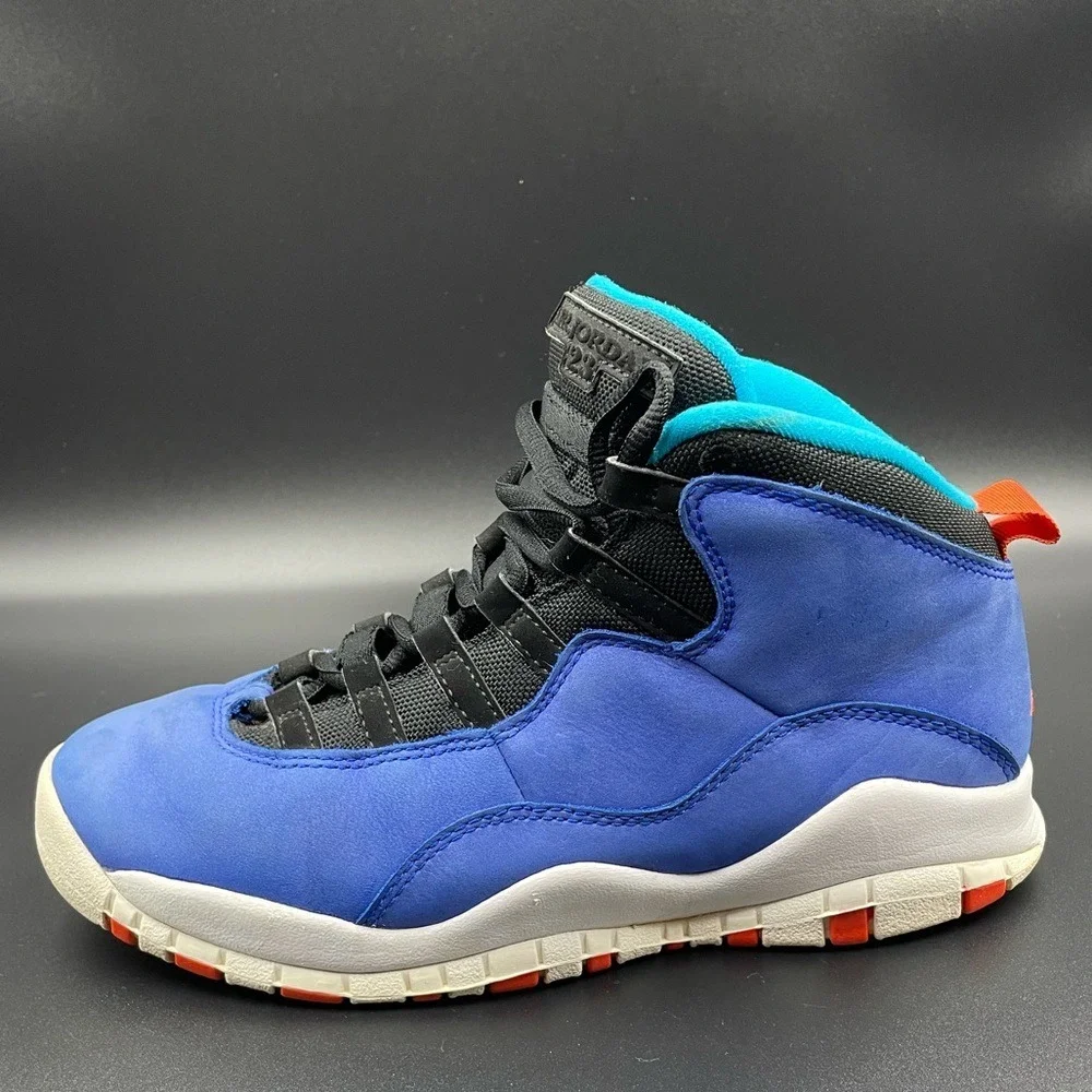 Jordan 10 Retro Tinker Blue‎ Orange Basketball Shoes 310805-408 Men's Sz 5Y